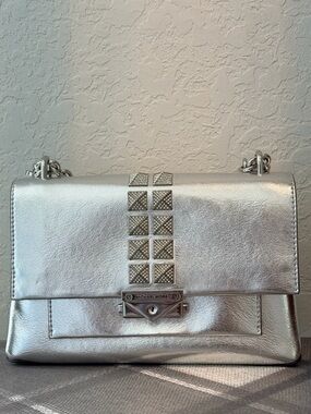 Michael Kors Cece Studded Metallic Shoulder Bag, Medium NEW